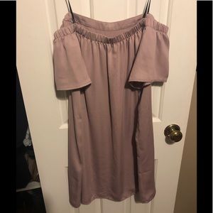 Off the shoulder blush pink dress